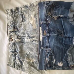 Aeropostale Gray and Blue Women Shorts